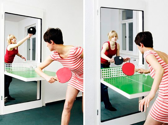 Muebles versátiles: ping pong door